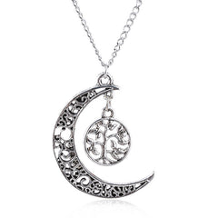 Retro Moon Pentagram Necklace