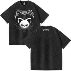 Unisex KPOP Printed Washed Short-sleeved T-shirt