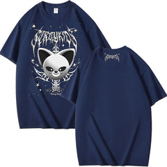 Evil Foxi.ny Print Short-sleeved Cotton T-shirt