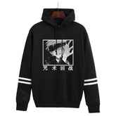 Unisex Anime Printed Casual Striped Hoodie