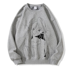 Anime Loose Crew Neck Sweatshirt