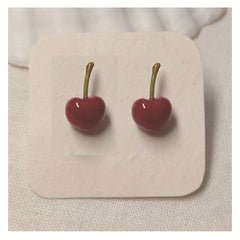 Cherry Apple Stud Earrings