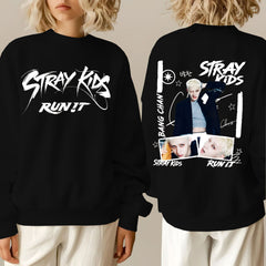 SKZ RUN IT Printed Crew Neck Sweatshirt