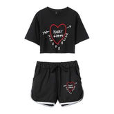 Casual Girls Print Cropped Top Shorts Co-ords