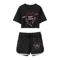 Casual Girls Print Cropped Top Shorts Co-ords