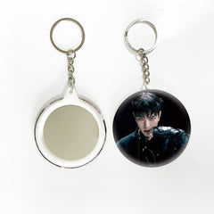KPOP Tinplate Badge Mirror Keychain Pendant