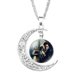 Twilight Gemstone Crescent Moon Necklace