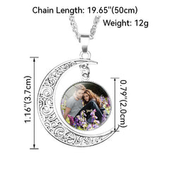 Twilight Gemstone Crescent Moon Necklace