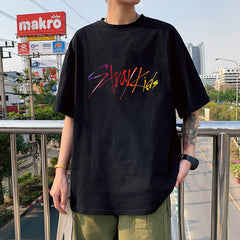 Unisex Casual Kpop Letter Printed Loose T-shirt