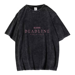Vintage KPOP DEADLINE Graphic Washed T-shirt