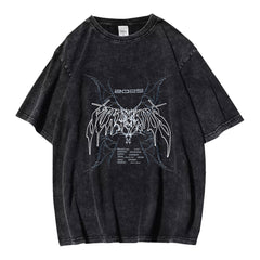 Retro KPOP Graphic Washed T-shirt