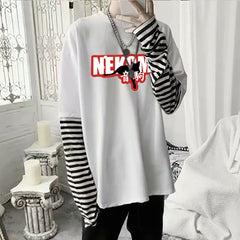 Unisex Nekoma Pullover Striped Long Sleeve T-shirt