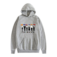 Trendy Friends Print Casual Pullover Hoodie