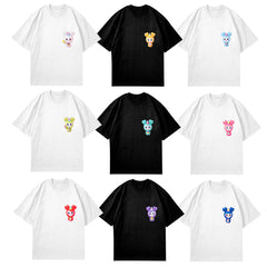 KPOP Cartoon Doll Print Crew Neck Loose Top