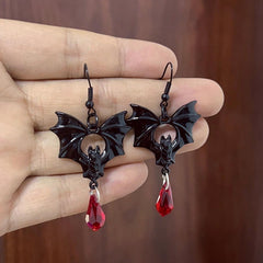 Gothic Punk Style Bat Earrings