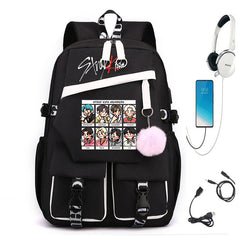 SKZ Logo Printed Large Capacity Backpack