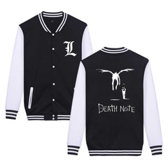 Anime Print Stand-Up Collar Baseball Jacket