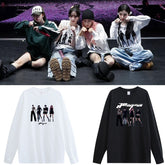 Kpop SynkParallelLine Printed Long Sleeve T-Shirt