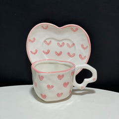 Pink Ceramic Heart Mug