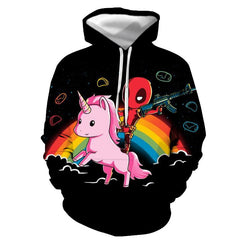 Unisex Cartoon Deadpool 3D Printed Hoodie