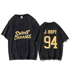 Kpop Sweet Dreams Print Washed T-shirt