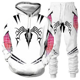 Unisex Spider Digital Print Cosplay Hoodie Pants Set