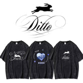 NJZ Album LOGO Washed Black T-shirt
