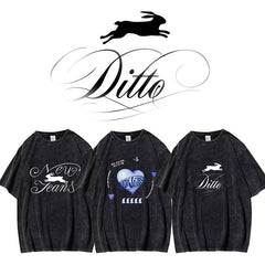 NJZ Album LOGO Washed Black T-shirt