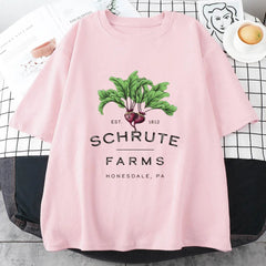Casual Dwight Schrute Farms Cotton T-shirt