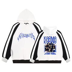 Unisex Kpop Album Fleece Color Block Hoodie