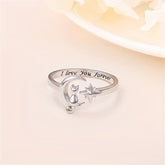 Cat Moon I Love You Adjustable Ring