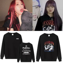 Kpop Graphic Round Neck Pullover Sweatshirt