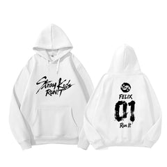 SKZ RUN IT Number Print Pullover Hoodie