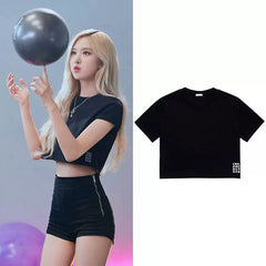 Rose Same Style Letter Print Crop Top
