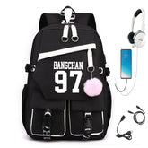 SKZ Logo Printed Large Capacity Backpack