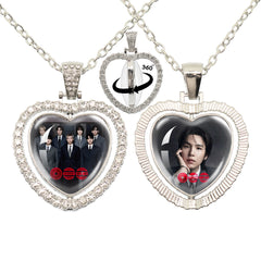 ARIRANG Heart Gem Double Sided Rotary Necklace