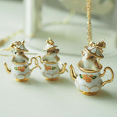 Hamster In My Teapot Earrings Necklace