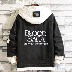 EN- BLOOD SAGA World Tour Fake Two Denim Jacket