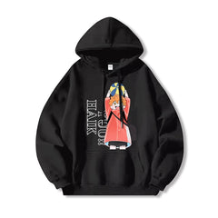 Casual Cartoon Anime Print Cotton Hoodie