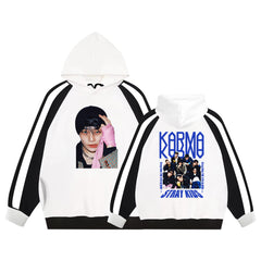 Unisex Kpop Album Fleece Color Block Hoodie