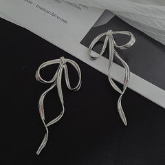 Antique Bow Long Ribbon Earrings