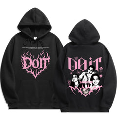 SKZ DO IT Logo Black Hoodie Top