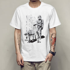 Trendy Comic Print Short Sleeved Men's T-shirt