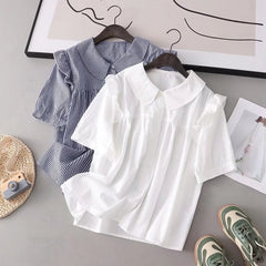 Lovely Japanese Style Lace Short Sleeved Shirt