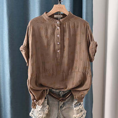 Casual Stand-up Collar Short-sleeved Shirt