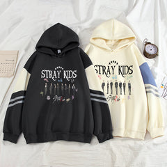 Casual Kpop Pullover Color Block Hoodie