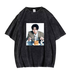 SKZ THIS & THAT Poster Print Round Neck Washed T-shirt