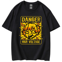 Casual Danger Letter Graphic Short-sleeved T-shirt