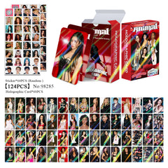 124PCS KATSEYE Animal Holographic Photocard Sticker