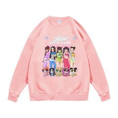 NJZ Rabbit Cartoon Printed Crew Neck Sweatshirt